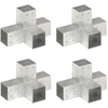 Stulpų sujungimai, 4vnt., 81x81mm, metalas, X formos