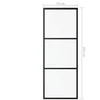 Stumdomos durys, juodos, 76x205cm, ESG stiklas ir aliuminis