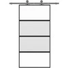 Stumdomos durys, juodos, 102,5x205cm, stiklas ir aliuminis