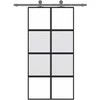 Stumdomos durys, juodos, 102,5x205cm, stiklas ir aliuminis