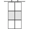 Stumdomos durys, juodos, 102,5x205cm, stiklas ir aliuminis
