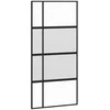 Stumdomos durys, juodos, 102,5x205cm, stiklas ir aliuminis