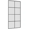 Stumdomos durys su furnitūra, juodos, 102,5x205 cm, ESG stiklas