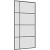 Stumdomos durys su furnitūra, juodos, 102,5x205 cm, ESG stiklas