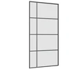 Stumdomos durys su furnitūra, juodos, 102,5x205 cm, ESG stiklas