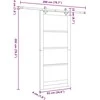 Slankios durys 93 x 202 cm Tvirtos pušies mediena ir stiklas