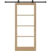 Slankios durys ORKDAL Natūrali ir juoda 93 x 211 cm