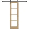 Slankios durys 61 x 198,5 cm Tvirtos pušies mediena ir stiklas