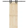 Stumdomų durų įrangos rinkinys, juodos spalvos, 183cm, plienas