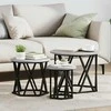 Nesting šoninis stalas 3 pcs Pilkas Sonoma
