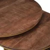 Sudediami kavos stalai 2 pcs Kietas mango medis ir plienas