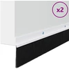 Sukabinamų durų šepetėlių sandarikliai 2 vnt. Balta 100 cm