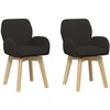 Sukamos valgomojo kėdės 2 pcs Bouclé Juoda 54 x 58 x 87 cm