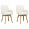 Sukamos valgomojo kėdės 2 pcs Bouclé Kreminė 54 x 58 x 87 cm