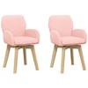 Sukamos valgomojo kėdės 2 pcs Bouclé Rožinė 54 x 58 x 87 cm