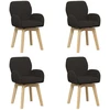 Sukamos valgomojo kėdės 4 pcs Bouclé Juoda 54 x 58 x 87 cm
