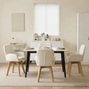 Sukamos valgomojo kėdės 4 pcs Bouclé Kreminė 54 x 58 x 87 cm