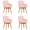 Sukamos valgomojo kėdės 4 pcs Bouclé Rožinė 54 x 58 x 87 cm