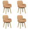 Sukamos valgomojo kėdės 4 pcs Bouclé Smėlio 54 x 58 x 87 cm