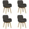 Sukamos valgomojo kėdės 4 pcs Bouclé Tamsiai pilka