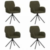 Sukamos valgomojo kėdės 4 pcs Dirbtinė suedė oda Armijos Žalia