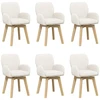 Sukamos valgomojo kėdės 6 pcs Bouclé Kreminė 54 x 58 x 87 cm