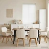 Sukamos valgomojo kėdės 6 pcs Bouclé Kreminė 54 x 58 x 87 cm