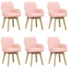 Sukamos valgomojo kėdės 6 pcs Bouclé Rožinė 54 x 58 x 87 cm