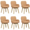 Sukamos valgomojo kėdės 6 pcs Bouclé Smėlio 54 x 58 x 87 cm