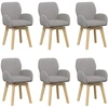 Sukamos valgomojo kėdės 6 pcs Bouclé Šviesiai pilka