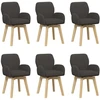 Sukamos valgomojo kėdės 6 pcs Bouclé Tamsiai pilka