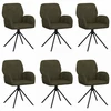 Sukamos valgomojo kėdės 6 pcs Dirbtinė suedė oda Armijos Žalia