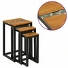Suklijuotas stalas 3 pcs Ruda Kieto teka medžio
