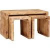 Suklijuotas stalas 3 vnt. Ruda 82 x 40 x 46 cm