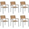 Sodo Kėdė 6 pcs Ruda 56 x 57 x 87 cm Kietos akacijos mediena