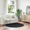 Neslystantis plaukuotas kilimas Tamsiai pilka 160 x 160 cm PP