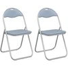 Sulankstoma kėdė 2 pcs Pilka 48 x 43,5 x 81 cm Dirbtinė oda