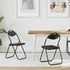 Sulankstoma kėdė 2 pcs Juodas 48 x 43,5 x 81 cm Dirbtinė oda