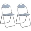 Sulankstoma kėdė 2 pcs Pilka 48 x 43,5 x 81 cm Dirbtinė oda