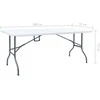 Sulankstomas sodo stalas, baltas, 180x72x72cm, HDPE