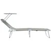 Saulės gultas 2 pcs Pilka 58 x 188 x 77 cm Poliesteris