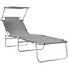 Saulės gultas 2 pcs Pilka 58 x 188 x 77 cm Poliesteris
