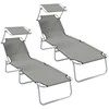Saulės gultas 2 pcs Pilka 58 x 188 x 77 cm Poliesteris