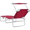 Saulės gultas 2 pcs Raudona 58 x 188 x 77 cm Poliesteris