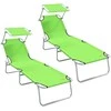 Saulės gultas 2 pcs Žalia 58 x 188 x 77 cm Poliesteris