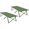 Sulankstoma Kempingo Lova 2 pcs Žalia 206 x 76 x 74 cm