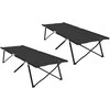 Sulankstoma Kempingo Lova 2 pcs Juoda 206 x 76 x 74 cm