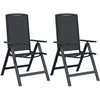 Sulankstomos sodo kėdės 2 pcs Juoda 58 x 71 x 112 cm