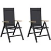 Sulankstomos sodo kėdės 2 pcs Juodas 58 x 73 x 111,5 cm
