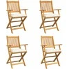 Sulankstoma kėdė su pagalve 4 pcs Balta 49 x 57.5 x 92cm